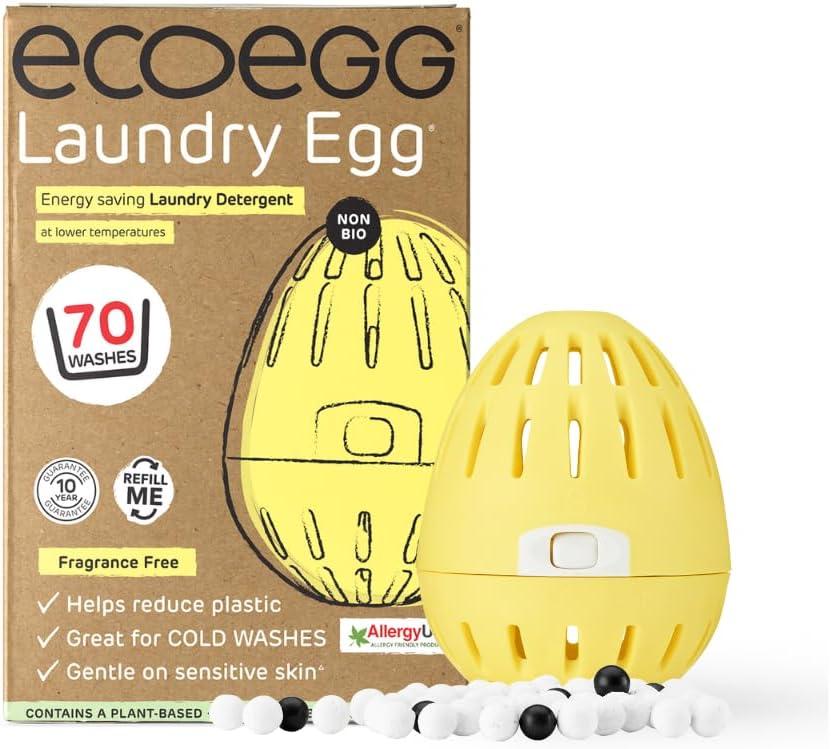 Ecoegg Laundry Egg  70 Loads | Free & Clear/Fragrance-Free Laundry Detergent | Non-Bio, No Enzymes, Phosphates, Palm Oil or Chlorine Bleach | Safe for Sensitive Skin Ecoegg Laundry Egg  70 Loads | Free & Clear/Fragrance-Free Laundry Detergent | Non-Bio, No Enzymes, Phosphates, Palm Oil or Chlorine Bleach | Safe for Sensitive Skin