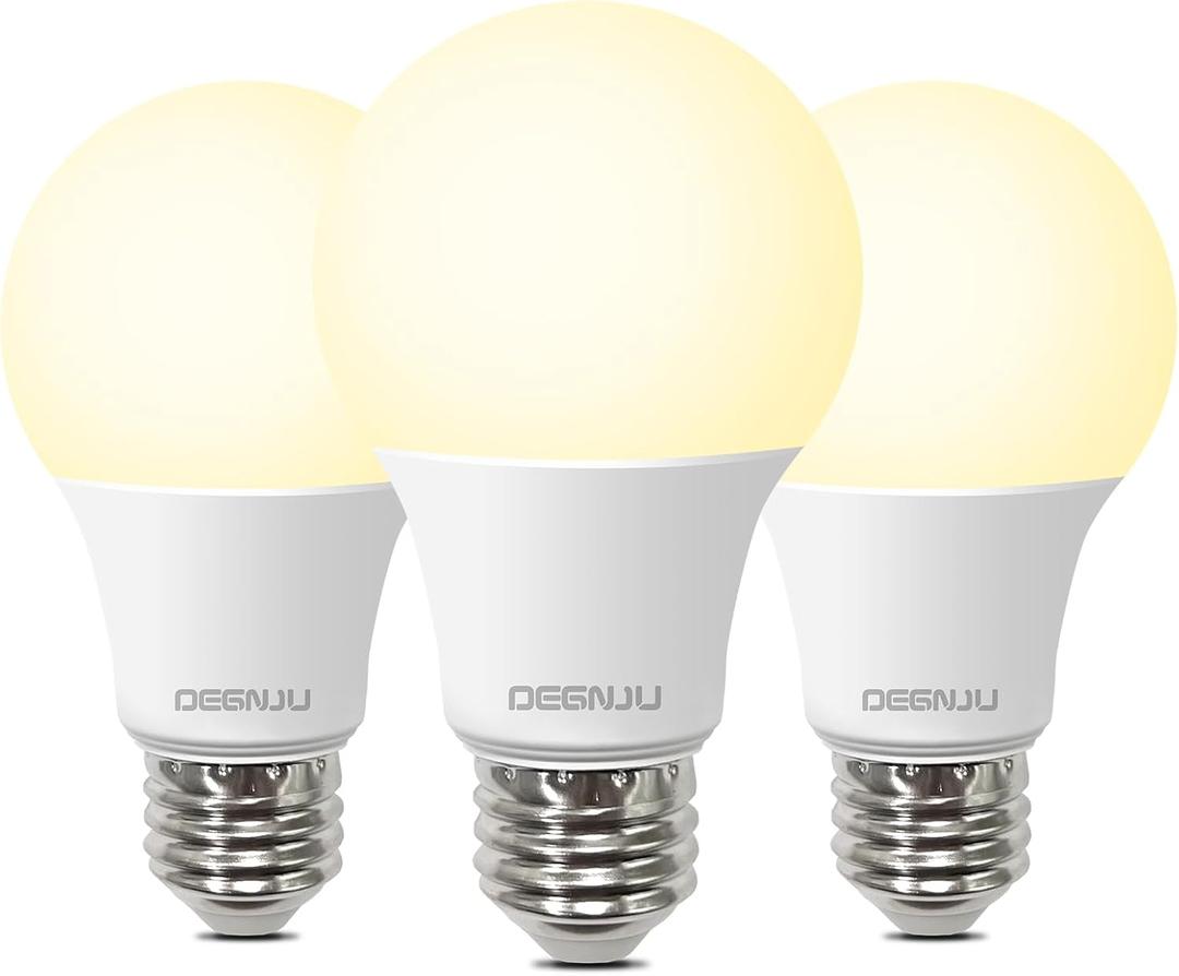 A19 LED Light Bulbs, 60 Watt Equivalent LED Bulbs, Soft White 2700K, 800 Lumens, E26 Standard Base, Non-Dimmable, 8W Warm White LED Bulbs for Bedroom Living Room, 3 Pack