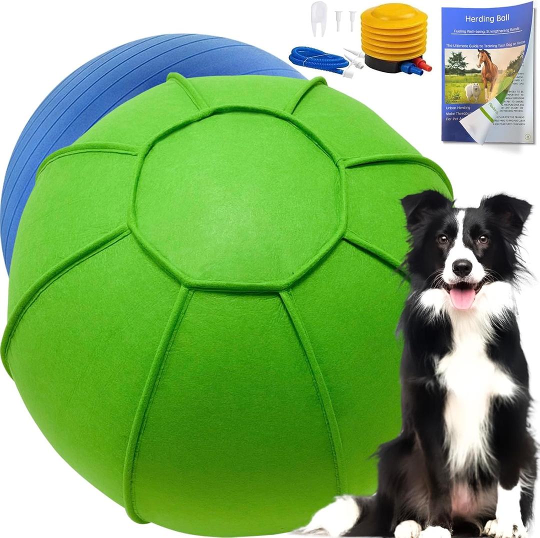 Herding Ball for Dogs, Large Dog Training, Jolly Ball for Australian Shepherd and Collie 25 inch (Green)