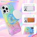 SOKAD Iridescent Magnetic for iPhone 15 Pro Case, Compatible with Magsafe, Aesthetic Glitter Sparkly Diamond Design for Girls Women, Unique Glossy Fluorescent Holographic Protective Phone Case