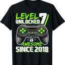 7th Birthday Boy Level 7 Gamer 7 Year Video Game Party T-Shirt