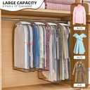 Upgraded Thickened Clear Garment Bags for Hanging Clothes 4 Packs (40 & 50 inch), 10 Gusseted Clothes Hanging Storage Bags for Closet, Shirts, Coats, Dresses