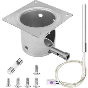 Fire Burn Pot and Hot Rod Ignitor Kit, Heavy Duty Fire Pot and Hot Rod/Grill Igniter with Screws and Fuse, Replacement Parts for Traeger & Pit Boss Wood Pellet Grill Smoker