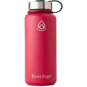 Water Bottle - 32 Oz, Wide Mouth, Premium Stainless Steel Lid/Bottle, Double Walled Vacuum Insulated, Thermo Mug, Metal Flask, Leak Proof, Eco-Friendly (Red)