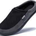 NewDenBer Men's Warm Memory Foam Suede Plush Fleece Lined Slip on Indoor Outdoor Clog House Slippers 10.5-11