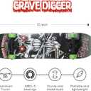 Voyager Skateboard with Printed Graphic Grip Tape - Great for Kids and Teens, Cruiser Skateboard with ABEC 5 Bearings, Durable Deck, Smooth Wheels, Monster Jam