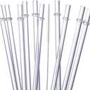 24 Pack, HIGHLY Transparent Reusable Plastic Straws with 4 Cleaning Brushes, 10.5 in Long Drinking Straws, Clear Replacement Straw for 16 24 30 32 OZ Tumblers, Cups, Jars, YETI, Starbucks - BPA FREE
