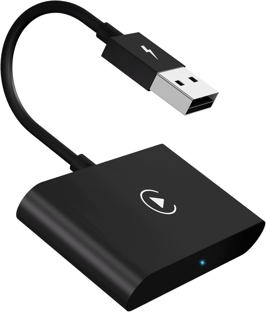 Wireless CarPlay Adapter, 2024 Upgrade CarPlay Wireless Adapter for OEM Wired CarPlay Cars, Fastest and Most Stylish Dongle, Convert OEM Wired to Wireless CarPlay, Plug & Play (Black)