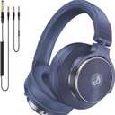Wired Over Ear Headphones, Studio Monitor & Mixing DJ Headphones with 50mm Neodymium Drivers and 1/4 to 3.5mm Jack for Guitar Podcast AMP Piano Keyboard (Dark Blue)