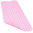 Linoows Bathtub and Shower Mats, 40x16 Inch Extra Large Non Slip Soft Bath Tub Mat with Suction Cups and Drain Holes for Bathroom Floor and Keep Tubs Clean, Machine Washable, Clear Pink