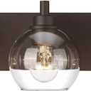 Bathroom Light Fixtures Over Mirror, 3-Light Oil Rubbed Bronze Vanity Light with Clear Glass Globe Shade, Modern Sconces Wall Lighting, Bathroom Wall Lights for Bedroom Hallway, VL195-ORB-3