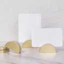 UNIQOOO 10 Set 2" Arch Gold Birch Wood Stand with Cards |1.2mm Slot, for Name Cards, Place Card Holder, Photo Display Stand | for Event Decor, Retail Shop, Cafe Restaurant Menu, Business Card, Name Tag