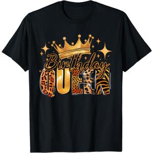 Birthday Queen Golden Crown American Afro Girls Women party T-Shirt