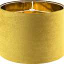 GO&SO Set of 1 Large Drum Yellow Velvet Lamp Shade -16" Top x 16" Bottom x 12" High(Spider) Modern Lamp Shades For Table Lamps & Bedside Lamp Replacement Lampshade, Hand Crafted, Required Assembly