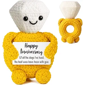 Romantic Anniversary Diamond Ring Gifts for Men, Valentines Day Gift for Wife, Husband, Girlfriend, Boyfriend, Handmade Crochet Diamond Gift for Happy Birthday, Easter, Wedding Gifts for Couples 2026