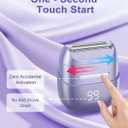 Electric Razors for Women, Waterproof Wet Dry Mini Electric Shaver for Women - Cordless Rechargeable Foil Shaver for Hair Removal, Legs, Face, Body, Bikini,Sensitive Skin, Teens (Purple)