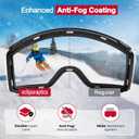 Eclipse Optics - OTG Ski Goggles with Interchangeable Lens System - Polarized Anti-Fog Snowboard Over Glasses Goggles