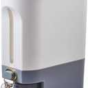 Sooyee 22 Lbs Rice Dispenser, Large Grain Container Storage with Lid Measuring Cylinder Moisture Proof Household Cereal Dispenser Bucket for Kitchen Soybean Corn,White and Grey