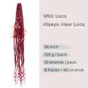 Niseyo Wild Locs 36 Inch Distressed New Faux Locs with Curly Ends 8 Packs Long Soft Pre-looped Goddess Crochet Hair (118#, Burgundy)
