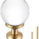 Guank 12-Pack Bubble Cabinet knobs Solid Brass Base, Drawer Spherical Gold Knobs, 1.14-Inch Diameter, Modern Kitchen Cabinet Brushed Crystal Ball Cabinet knobs Bubble