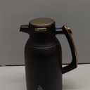 IDEUS Thermal Coffee Carafe 68oz (2,000ml), Stainless Steel Double Wall Insulated Vacuum Flask, Water Jug Coffee Server and Beverage Dispenser, Heat and Cold Retention (Black-Gold, 68oz (2,000ml))