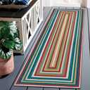 Multicolor Washable Indoor Outdoor Rug 2' x 6', Colorful, Stain Resistant, Easy Clean, Durable Area Rug for Indoor/Outdoor Patio, Deck, Porch, Entryway, Foyer