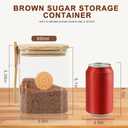 Brown Sugar Keeper Containers, Food Storage Jars with 4 Terra Cotta Brown Sugar Savers, Lids and a Spoon, Suitable for Storing Food/Spices/Candies/Coffee Beans(Glass,0.9Qt/30Oz/850Ml)
