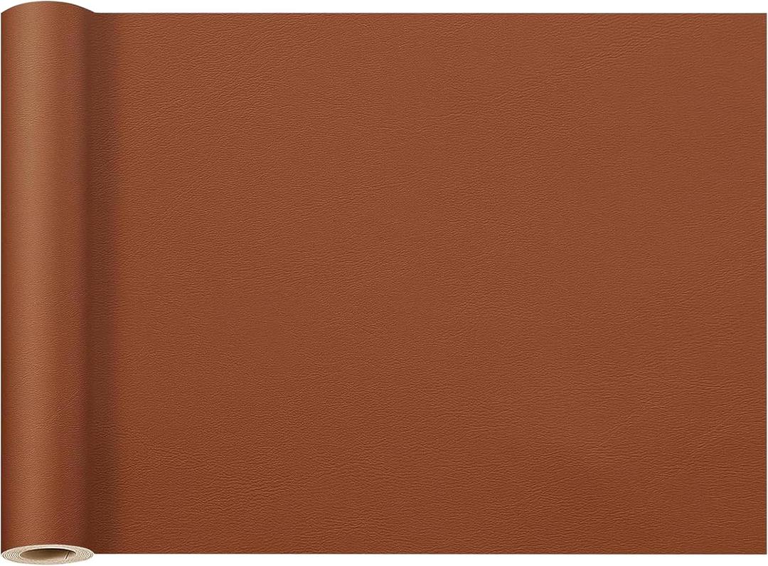 Leather Repair Patch 2 PCS, 11.8X54 with Scissors, Black (self-Adhesive, Waterproof, Custom Style, Polished, Interior use, for Furniture, car Seats, cabinets, Walls, Handbags) (Light Brown)