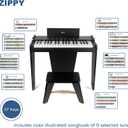 ZIPPY Kids Piano Keyboard, 37 Keys Digital Piano for Kids, Music Educational Instrument Toy, Wood Piano for 3+ Girls and Boys (Black Plus)