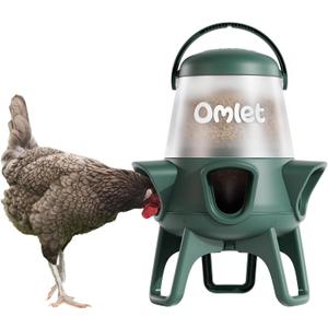 Omlet No Waste Chicken Feeder | No Spill Poultry Feeder | BPA Free 5 Anti-Bully Ports | Easy to Clean | Feeds 6 Hens for 7 Days | 12lb
