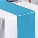 SiinvdaBZX 4 Pcs Teal Blue Satin Table Runner 12 x 108 inches Long, Bright Smooth Satin Wedding Table Runner Decorations for Birthday Parties, Buffet, Banquets, Graduations, Engagements