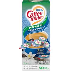 2 x Nestle Coffee mate Coffee Creamer, Sugar Free French Vanilla, Liquid Creamer Singles, Non Dairy, No Refrigeration, Box of 50 Singles (EXP 01/09/27)