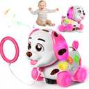 Musical Bilingual Puppy Toys for 1 Year Old Girl Gifts, First 1st Birthday Girl Gifts for 1 Year Old Toy, Learning Educational Baby Toy 6-12-18 Months (Pink)