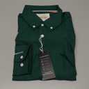 Alimens & Gentle Mens Solid Oxford Shirt Long Sleeve Dress Shirt Work Casual Button Down Shirts with Pocket (Medium, Dark Green)