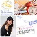 Baseball Hat Wig,Hat with Hair attached 24'' Adjustable Black Cap with Long Wavy Synthetic Hair Extensions for Women Girls(Medium Brown)