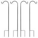 Urban Deco 4PK Heavy Duty Shepherds Hook, 37' Inch Tall Adjustable Height Shepards Hooks for Outdoor, Plant Hangers Garden Stakes, Plant Hooks Pole for Wedding, Garden, Outdoor
