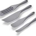 Tongjude Silicone Spurtle Set, Silicone Spatula Set, Heat Resistant Cooking Utensil for Nonstick Cookware, ServingBaking, Whisking, Smashing, Scooping, Spreading, 4 Piece