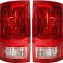 WFLNHB 1 Pair Tail Light Replacement for 2009-2018 Ram 1500 2500 3500 Taillamp Rear Break Light Lamp Assembly 55277415AF 55277414AF Passenger and Driver Side