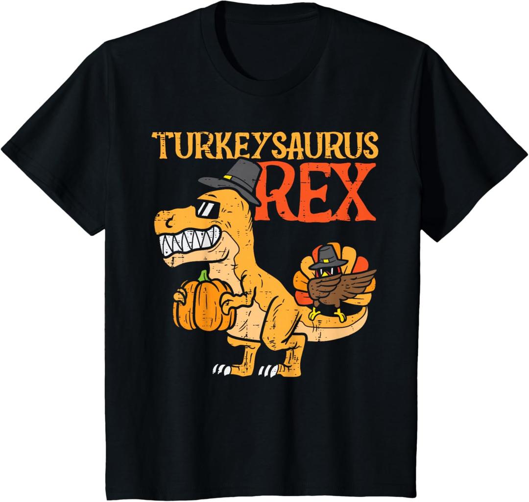 Turkeysaurus Rex Dab Turkey Dino Toddler Boys Thanksgiving T-Shirt, M