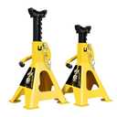 YELLOW JACKET Jack Stands 6 Ton with Double Locking and Large Foot Base for Lifting SUVS, Heavy Duty Steel, 13000 lb Capacity, 1 Pair, Yellow