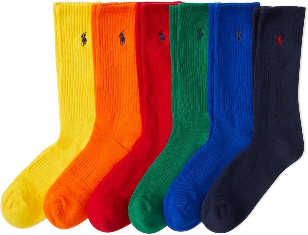 POLO RALPH LAUREN Men's Performance Crew Socks 6 Pack (6-12.5)