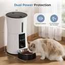 DUMOS 2.4G WiFi Automatic Cat Feeder, 4L Timed Cat Food Dispenser with APP Control, 10s Voice Recorder, Dual Power Supply, Indoor Programmable Pet Feeder with Desiccant for Small Cats and Dogs, White