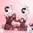 2 x Happy Halloween Balloons, Pink White and Black Latex Balloons with Cute Ghost, Pink Pumpkin, Black Bat Designs for Party Favors, Baby Shower, Halloween Birthday Party Decorations (Wsj04)