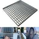 Galvanized Steel Drain Grate,24 * 24in Outdoor Drain Cover,Heavy Duty B125 Class Channel Grate,Rust-Proof Metal Sewer Grate,Silver Square Drainage Grate for Garage,Sewer,Dowmspout,Driveway,Yard