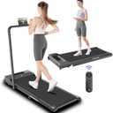 2 in 1 Walking Pad Treadmill, Foldable & Portable, 2.5HP, Black, Digital Display, 300lb Max Weight, Aluminum Frame 