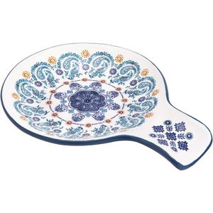 Bico Blue Talavera Spoon Rest for Stove Top, Ceramic Spoon Holder for Kitchen Counter, Easy to Clean Coffee Spoon Rest Dishwasher Safe, Kitchen Cooking Utensil Rest for Ladles Spatula