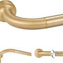 Warm Gold Disc Curtain Rods, 84-144 Inches Window Curtain Rod,Adjustable Room Darkening Drapery Rod with Aluminum Finials and Brackets,Wrap Around Design