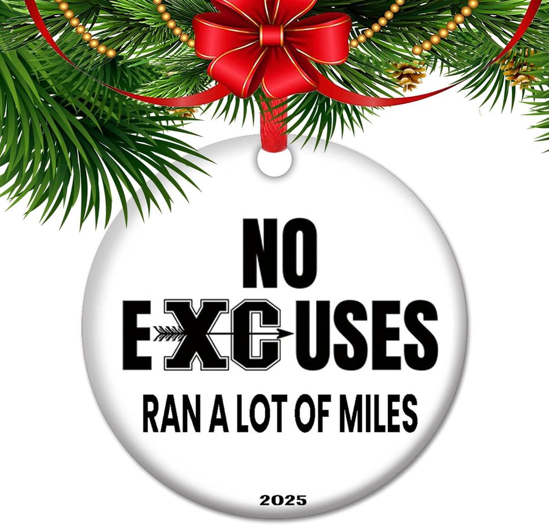 2025 Running Christmas Ornament - Marathon & Cross Country Gift for Runners | Race Finisher Keepsake Tree Decor for Joggers, Triathletes & Athletes (V9)