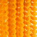 5PCS 5 Feet Marigold Garland for Decoration - Marigold Flowers Garlands for Indian Diwali Day of The Dead Decorations, Indian Weddings (Orange)