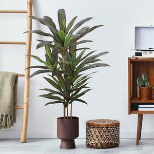 FLOWORLD Dracaena Artificial Plant 4ft Red Yucca Silk Tree Faux Plants Indoor Tall Fake House Floor Plants Realistic Artificial Trees for Home Office Decor Indoor Outdoor Housewarming Gift
